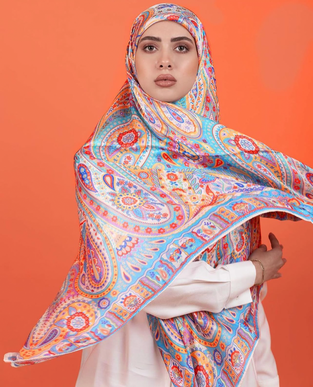 Cashmere Silk-satin echarpe