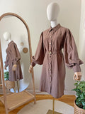 Balloon Sleeve Button Tunic