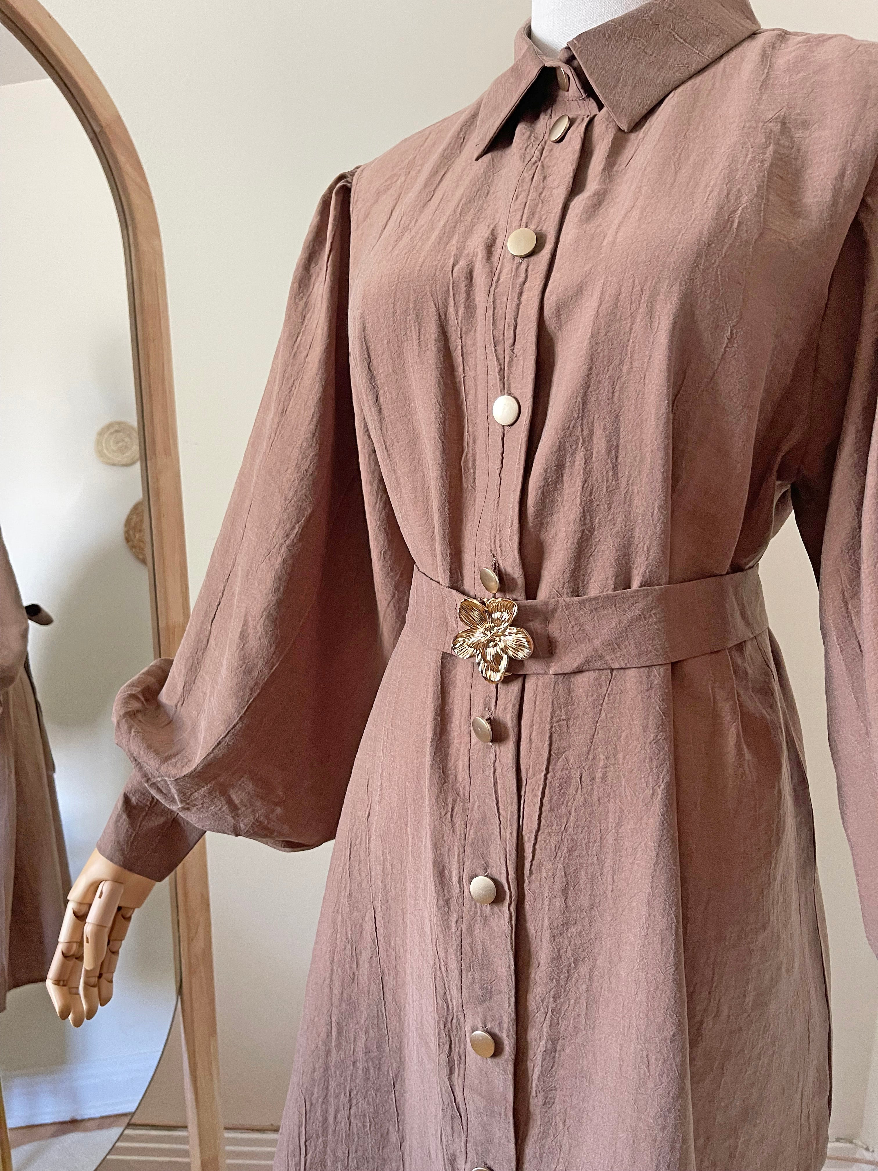 Balloon Sleeve Button Tunic