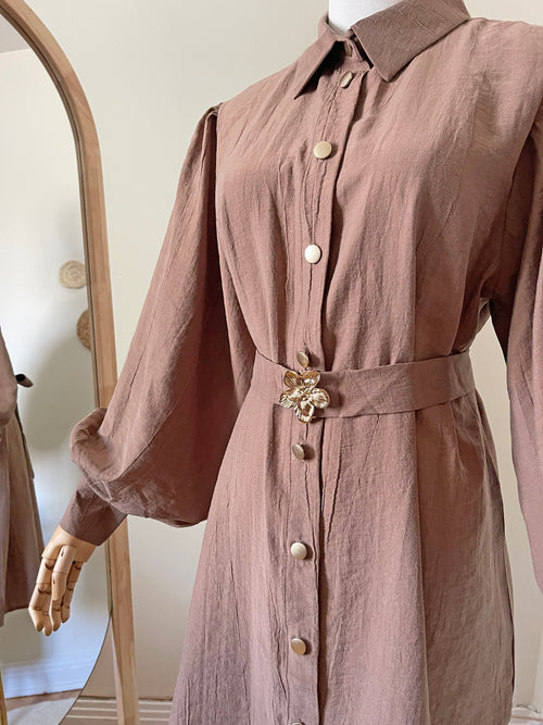 Balloon Sleeve Button Tunic