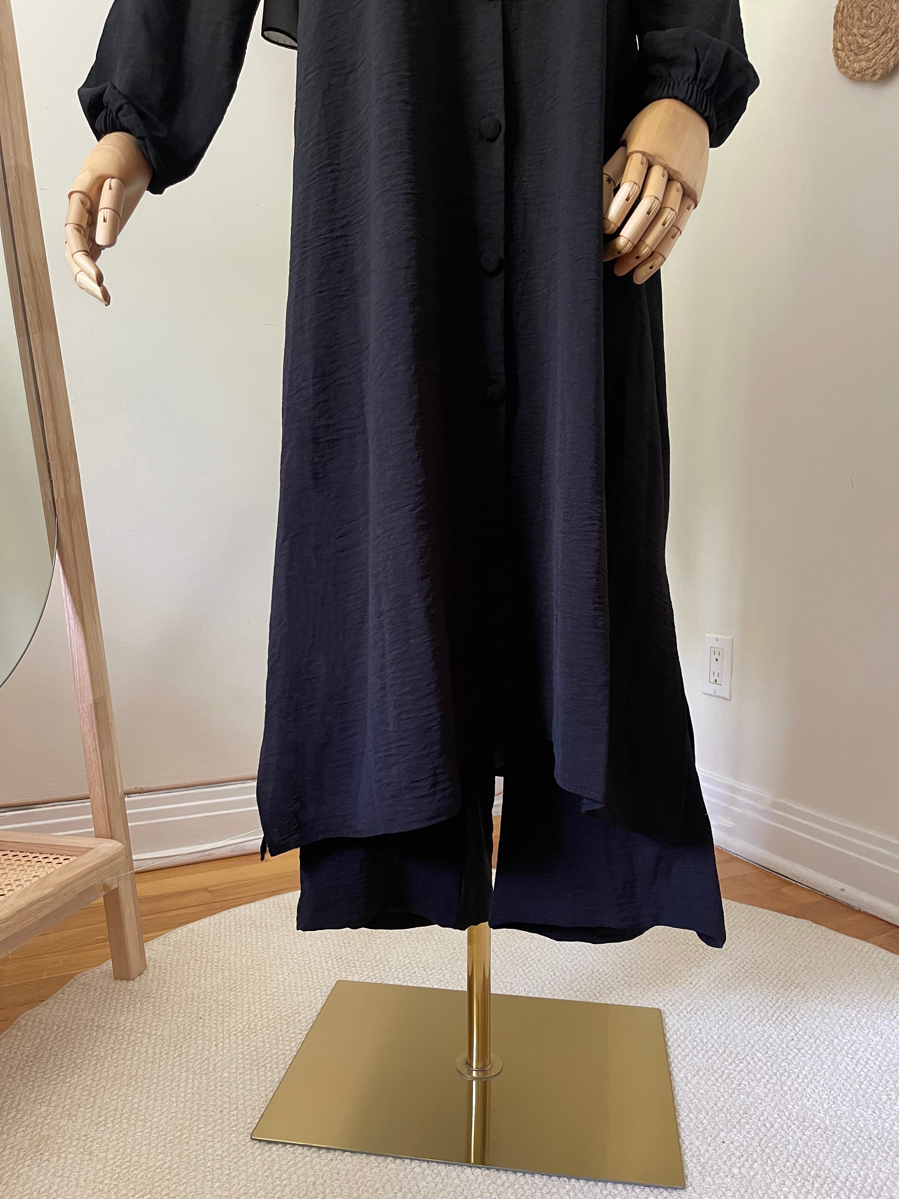 Buttoned Long Trouser Set