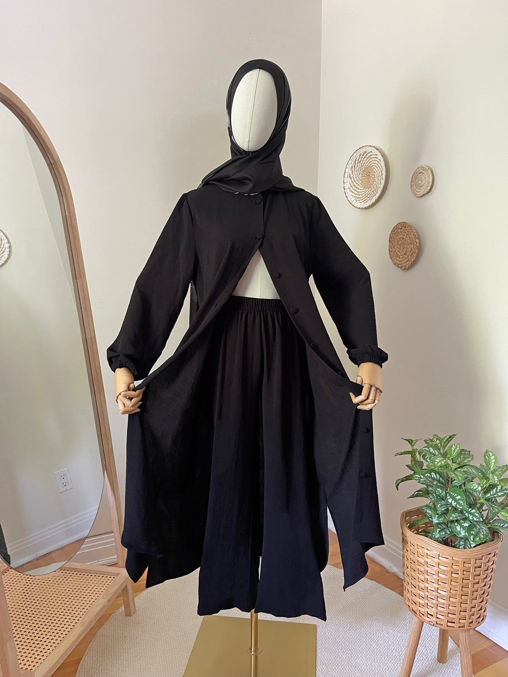 Buttoned Long Trouser Set